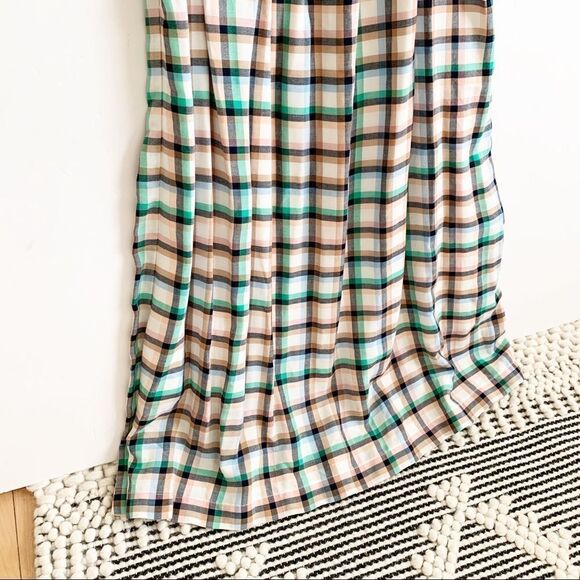 Anthropologie Maeve Cerie Smocked Midi Dress Gingham Plaid Multi Size S - Picture 7 of 11